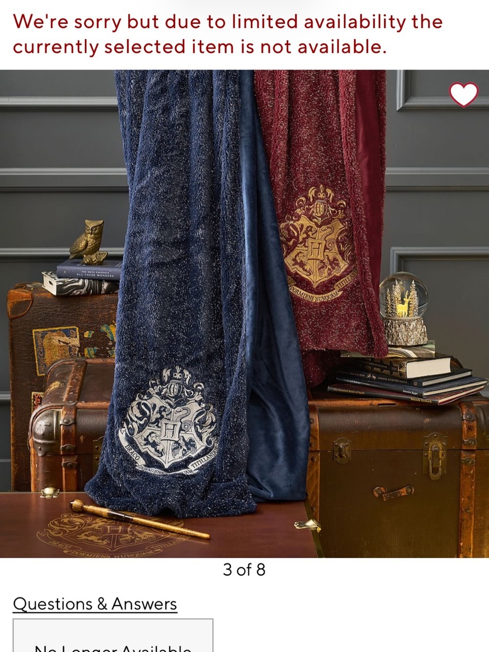 Harry Potter teen kids Plush Throw Blanket burgundy with Crest